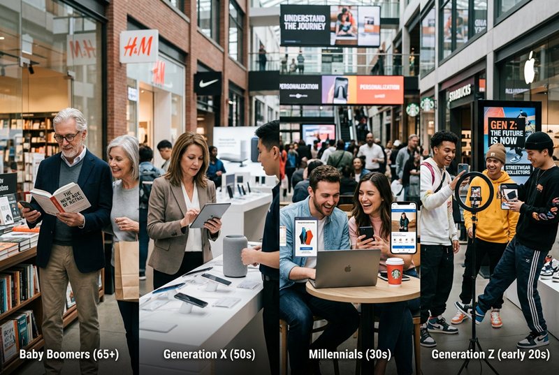 perfiles-de-consumidores-actuales-2026 | SOCIALetic Imagen que muesrta los diferentes perfiles de consumidores actuales de acuerdo a las bases de marketing más recientes en 2026